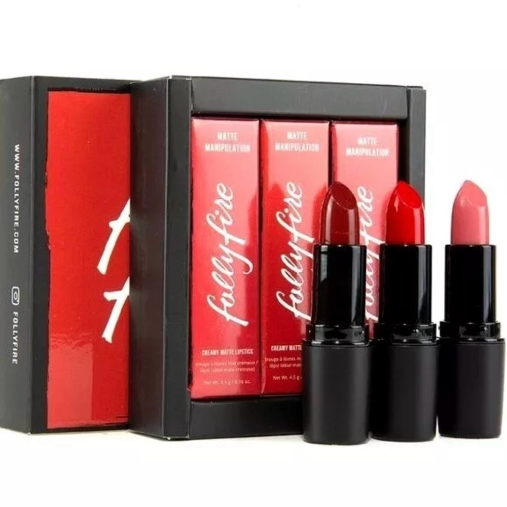 Folly Fire Expensive Habits lipstick set~full house ~ here to slay ~ sunset blvd